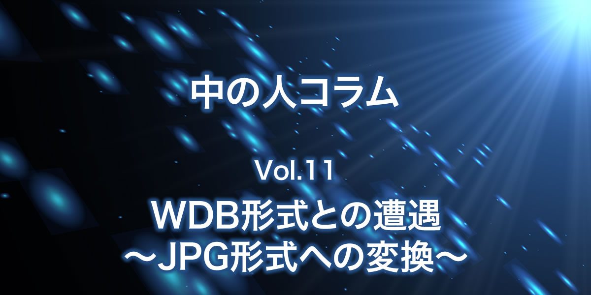 WDB形式との遭遇～JPG形式への変換～